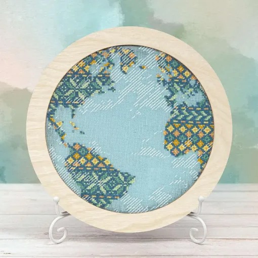 Blue Earth - Cross Stitch Pattern, zoomed in. Select this picture to zoom back out.