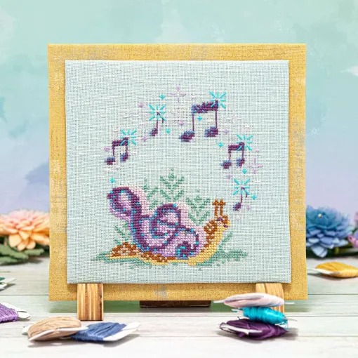 Snail Song - Cross Stitch Pattern, zoomed in. Select this picture to zoom back out.