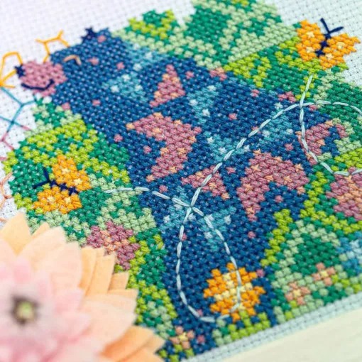 Bear-y Good Day - Cross Stitch Pattern, different perspective #1, zoomed in. Select this picture to zoom back out.
