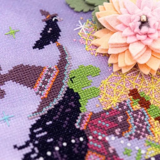 Brew Crew - Halloween Cross Stitch Pattern, different perspective #1, zoomed in. Select this picture to zoom back out.