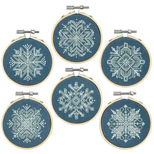 Mini Snowflake Ornaments - Christmas Cross Stitch Pattern, zoomed in. Select this picture to zoom back out.