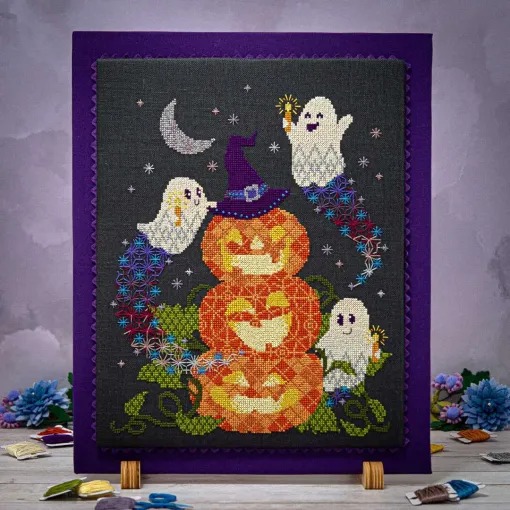 Spook-tacular Party - Halloween Cross Stitch Pattern, zoomed in. Select this picture to zoom back out.