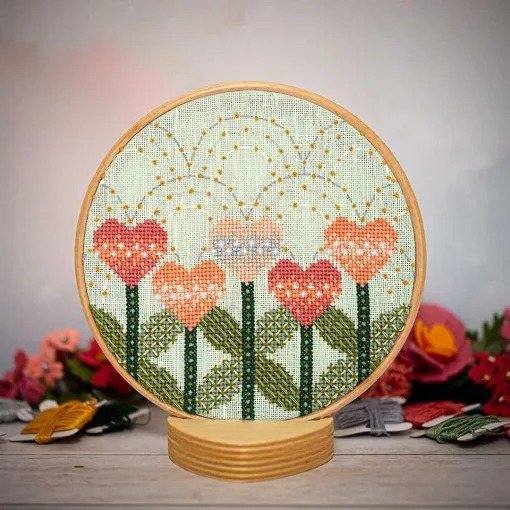 Love Blooms - Cross Stitch Pattern, zoomed in. Select this picture to zoom back out.