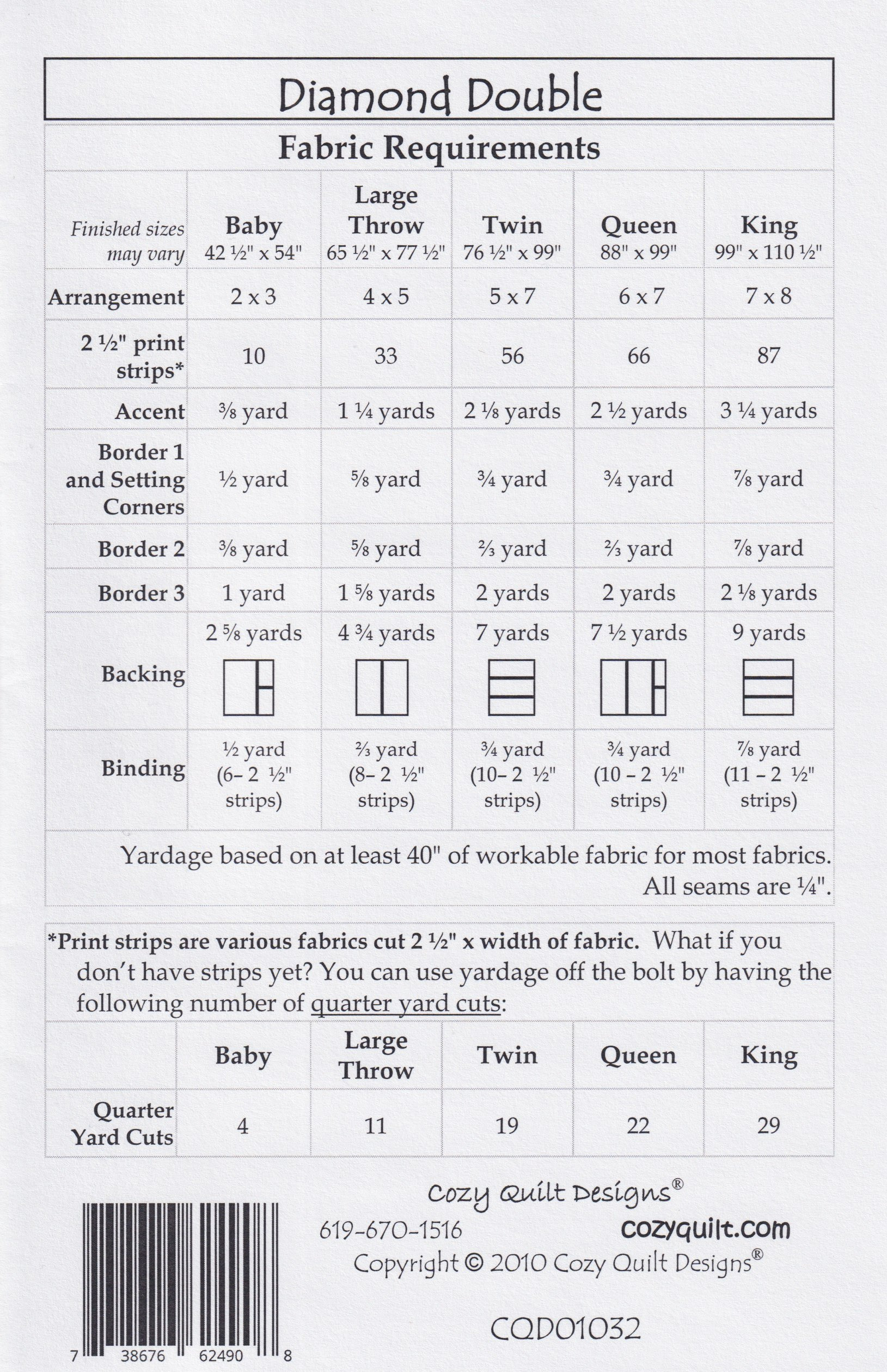 Diamond Double - Quilt Pattern