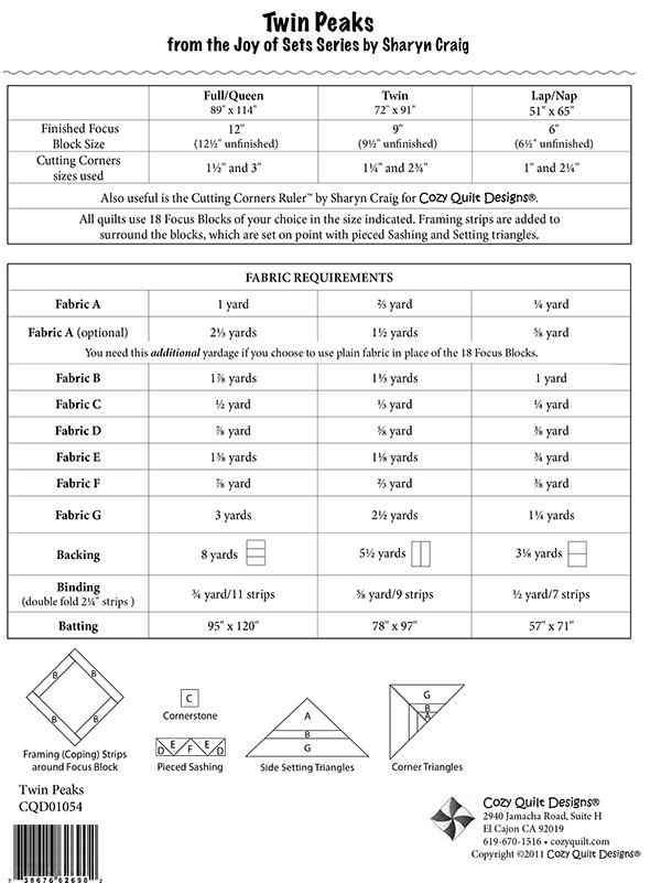 Joy Of Sets/Twin Peaks - Quilt Pattern