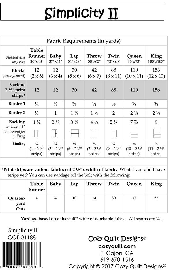 Simplicity II - Quilt Pattern