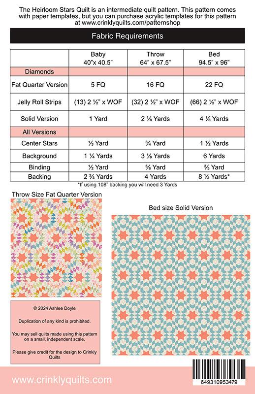 Heirloom Stars - Quilt Pattern