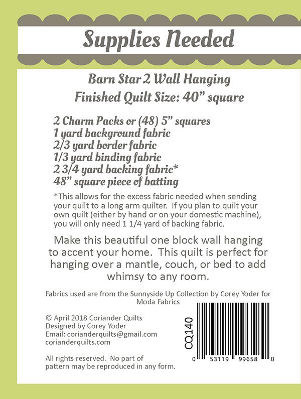 Barn Star 2 - Quilt Pattern
