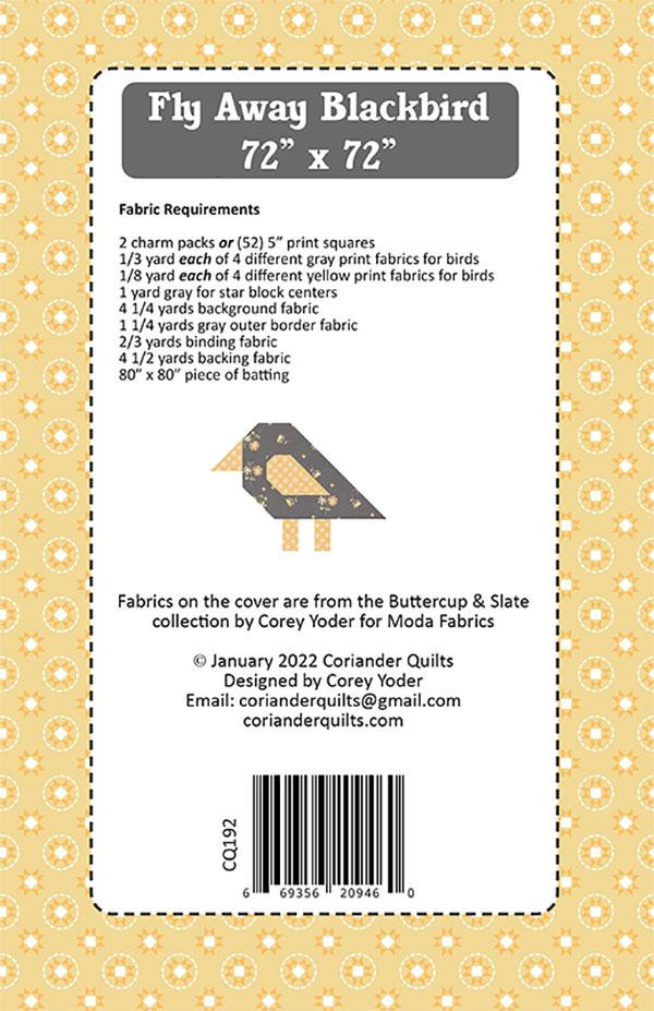 Fly Away Blackbird - Quilt Pattern