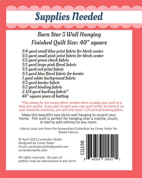 Barn Star 5 - Quilt Pattern