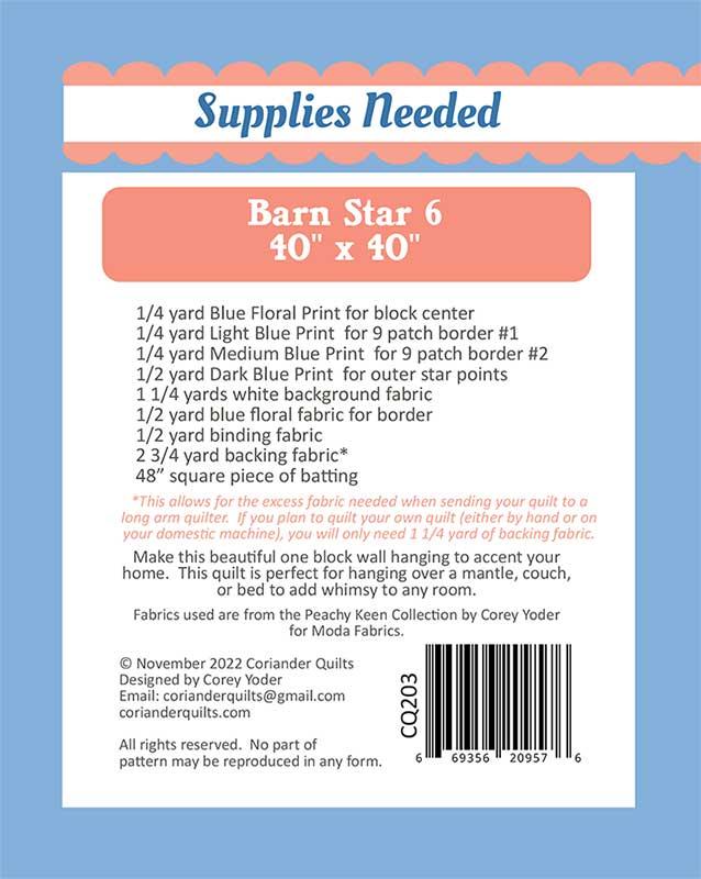 Barn Star 6 - Quilt Pattern