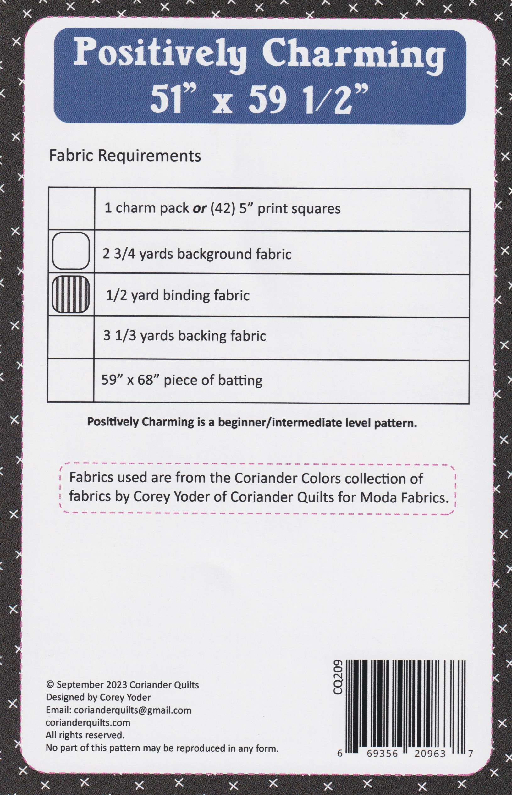 Positively Charming G - Quilt Pattern