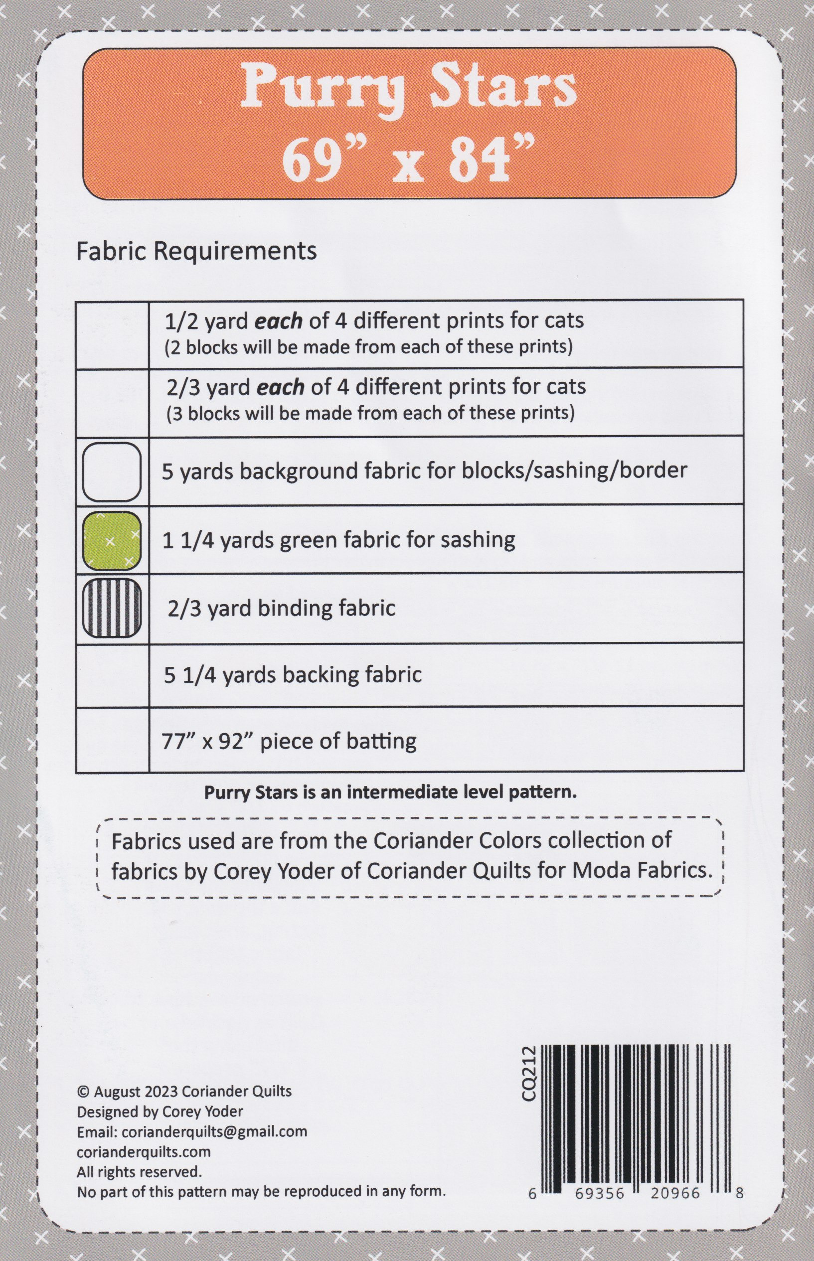 Purry Stars - Quilt Pattern