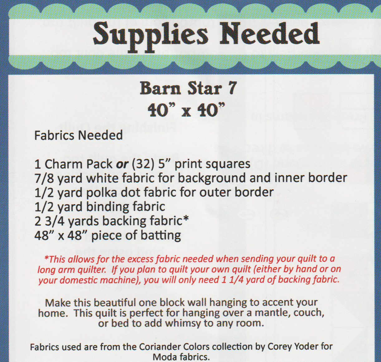 Barn Star 7 G - Quilt Pattern