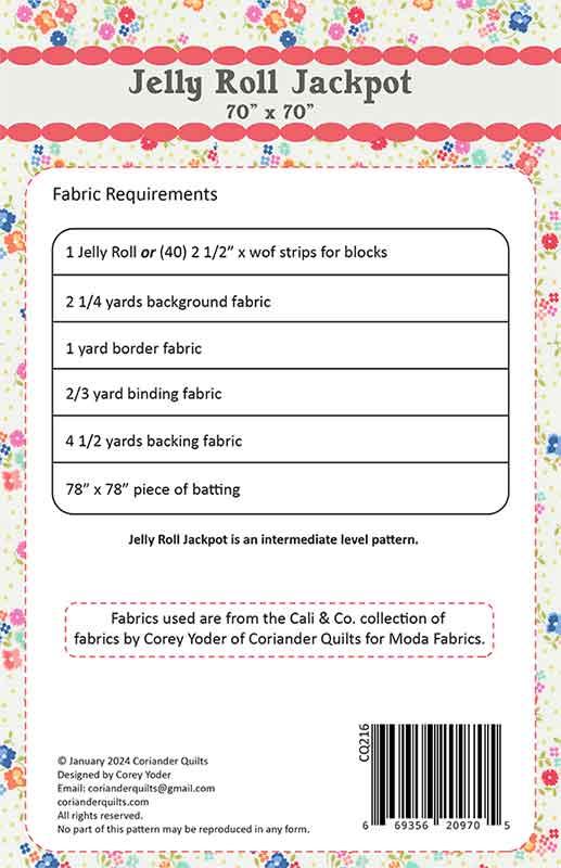 Jelly Roll Jackpot - Quilt Pattern