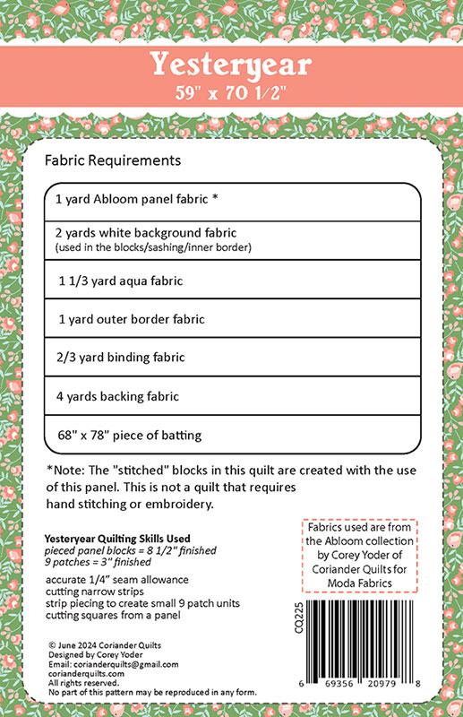 Yesteryear - Quilt Pattern