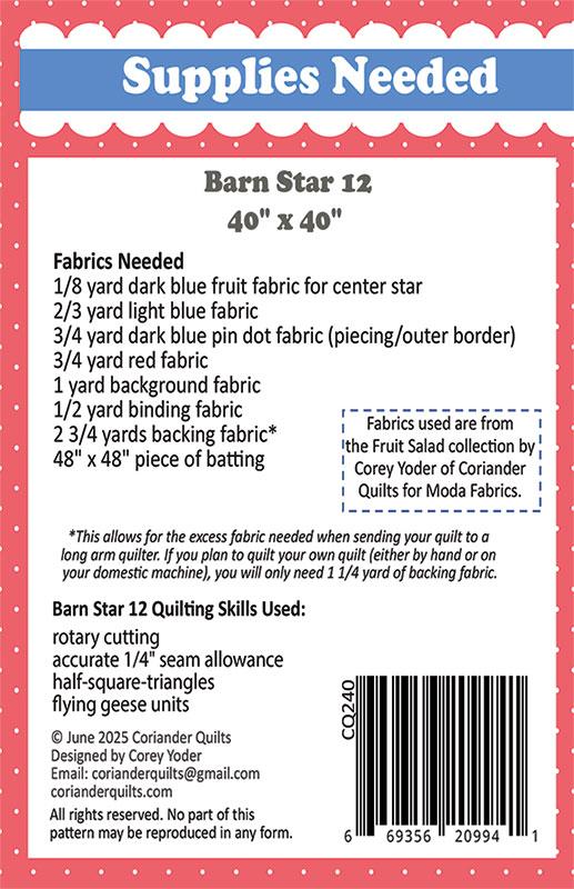 Barn Star 12 - Quilt Pattern