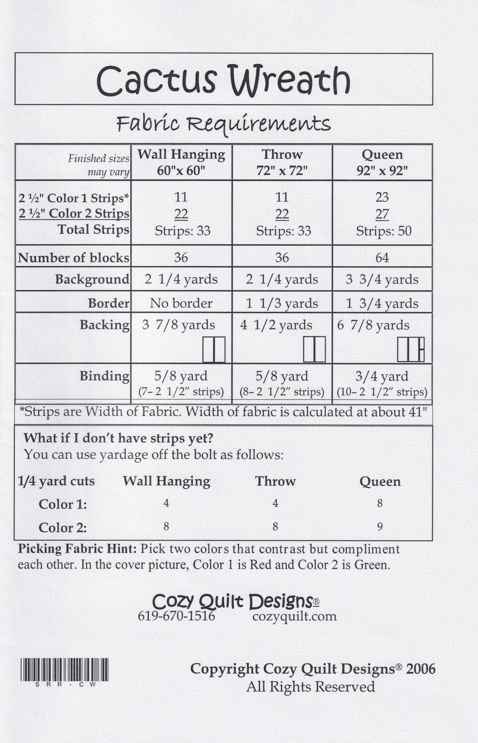 Cactus Wreath - Quilt Pattern