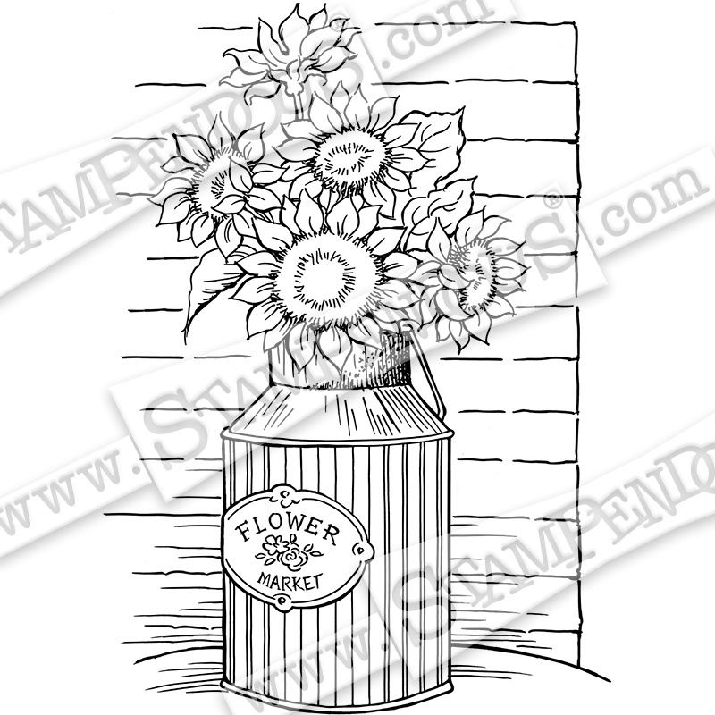 Sunflower Tin - Cling Stamp