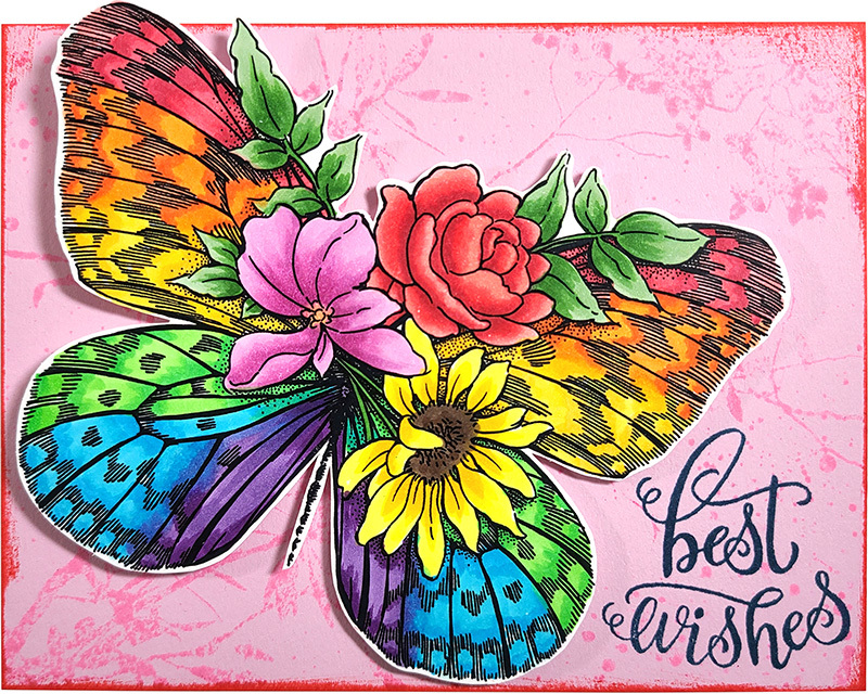 Floral Flutter - Cling Stamp