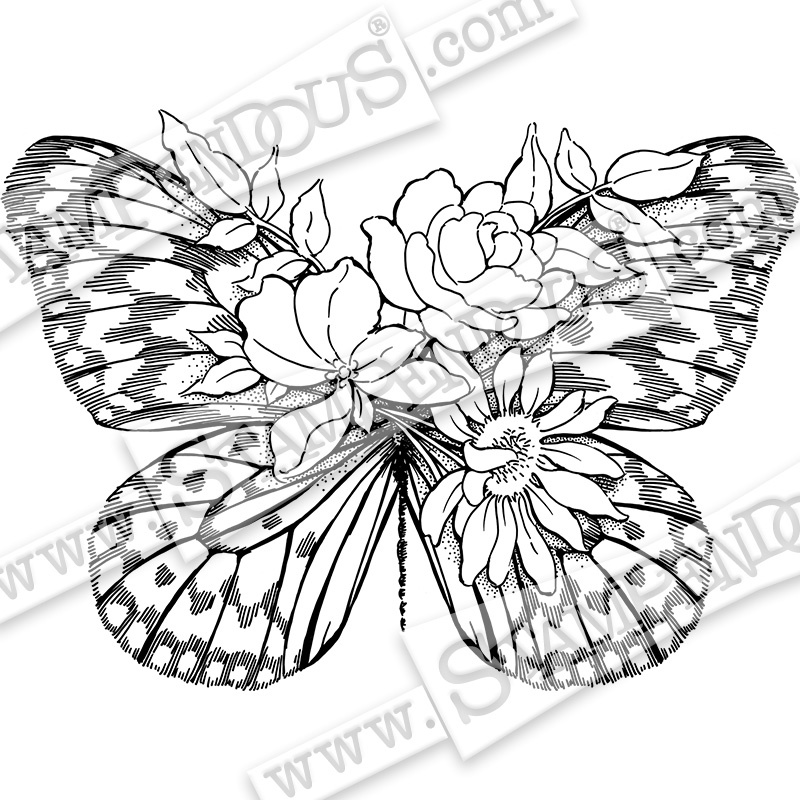 Floral Flutter - Cling Stamp