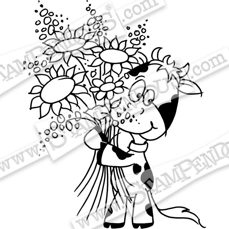 Cowlik Bouquet - Cling Stamp