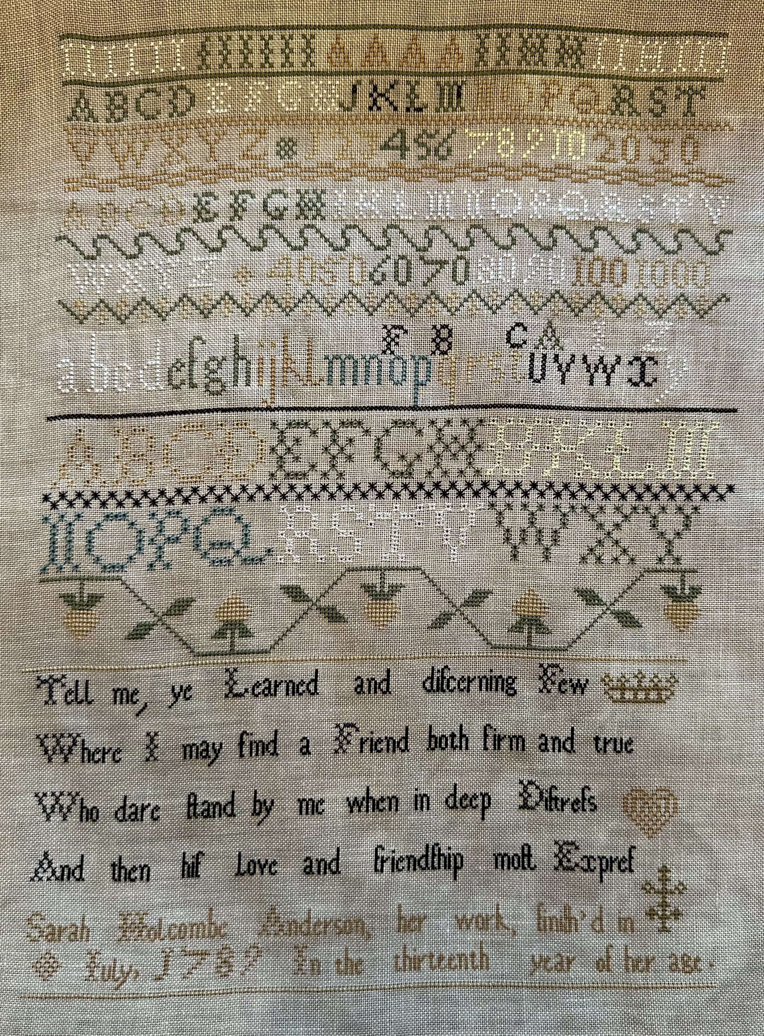 Sarah Holcombe Anderson, 1789 - Cross Stitch Pattern 
