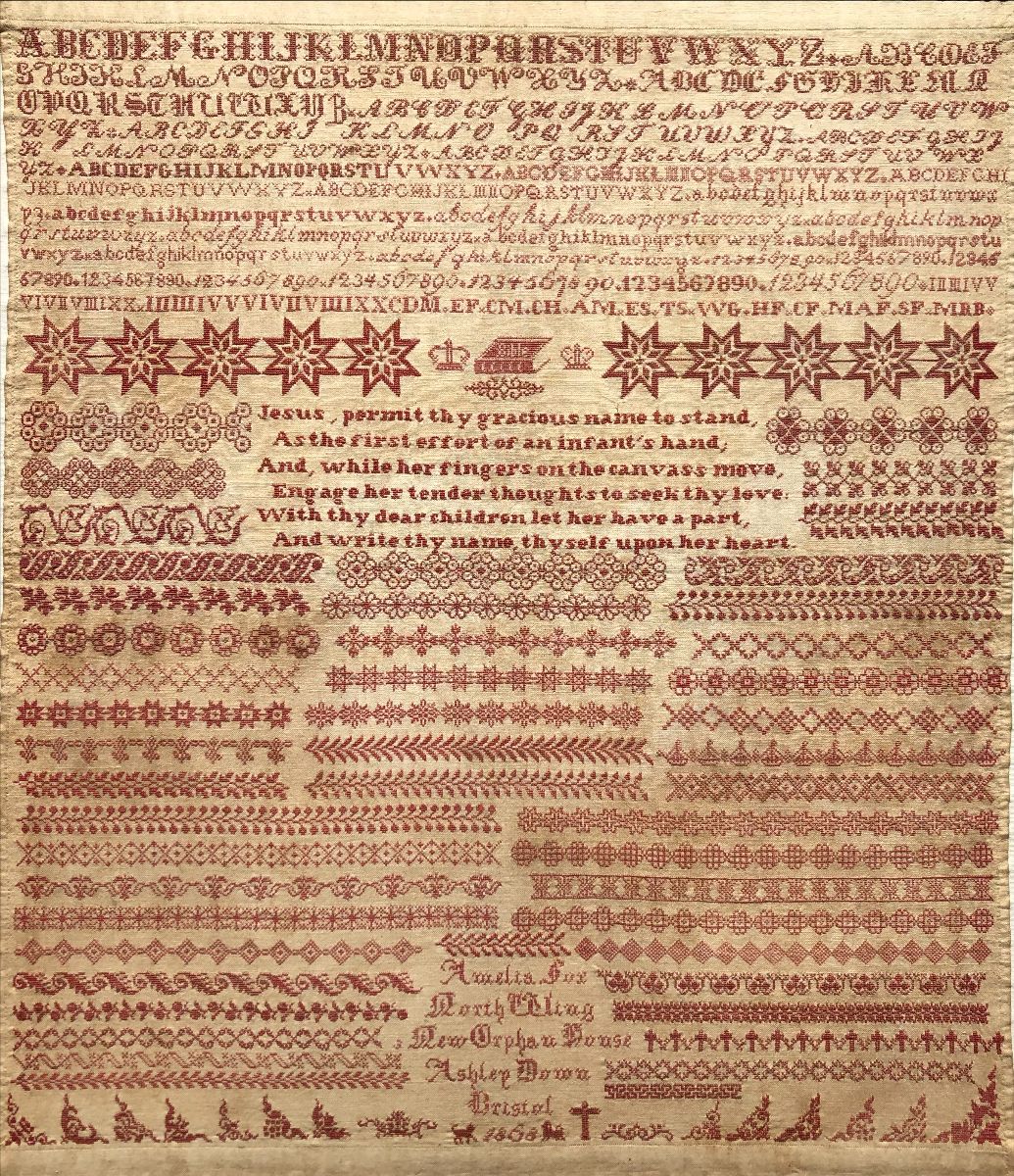 Amelia Fox 1868 Bristol Orphanage Sampler - Pattern