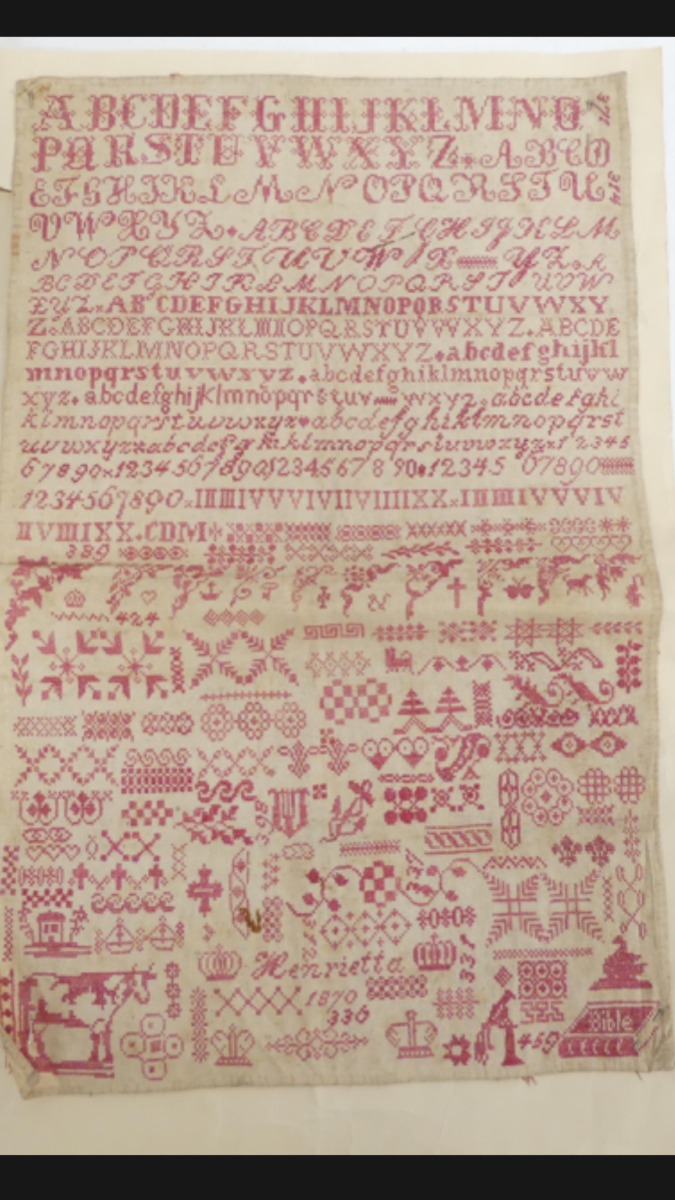 Henrietta 1870 - Cross Stitch Pattern, different perspective #1, zoomed in. Select this picture to zoom back out.