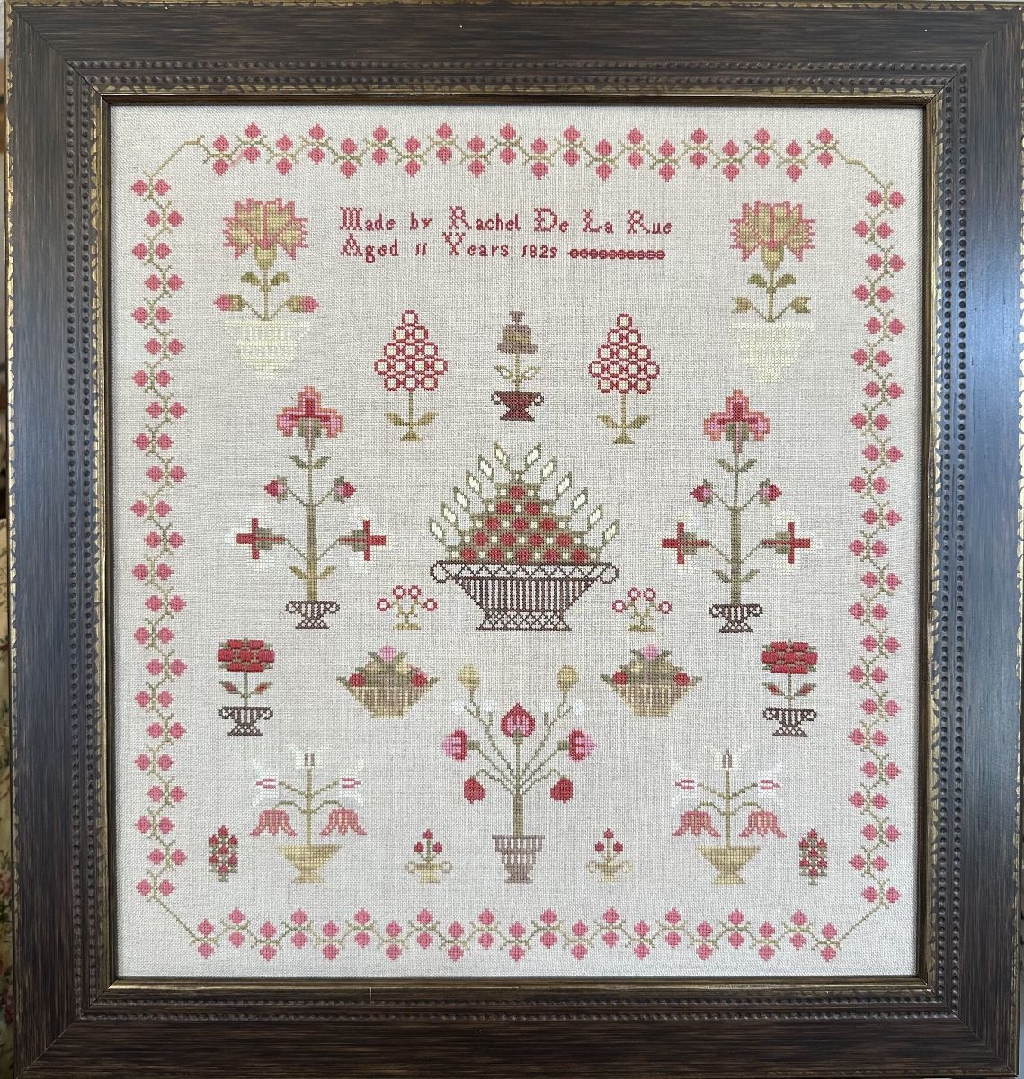 Rachel de la Rue 1825 - Cross Stitch Pattern, different perspective #2, zoomed in. Select this picture to zoom back out.