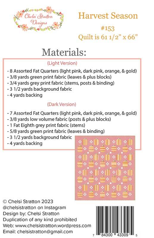 Harvest Season G - Quilt Pattern