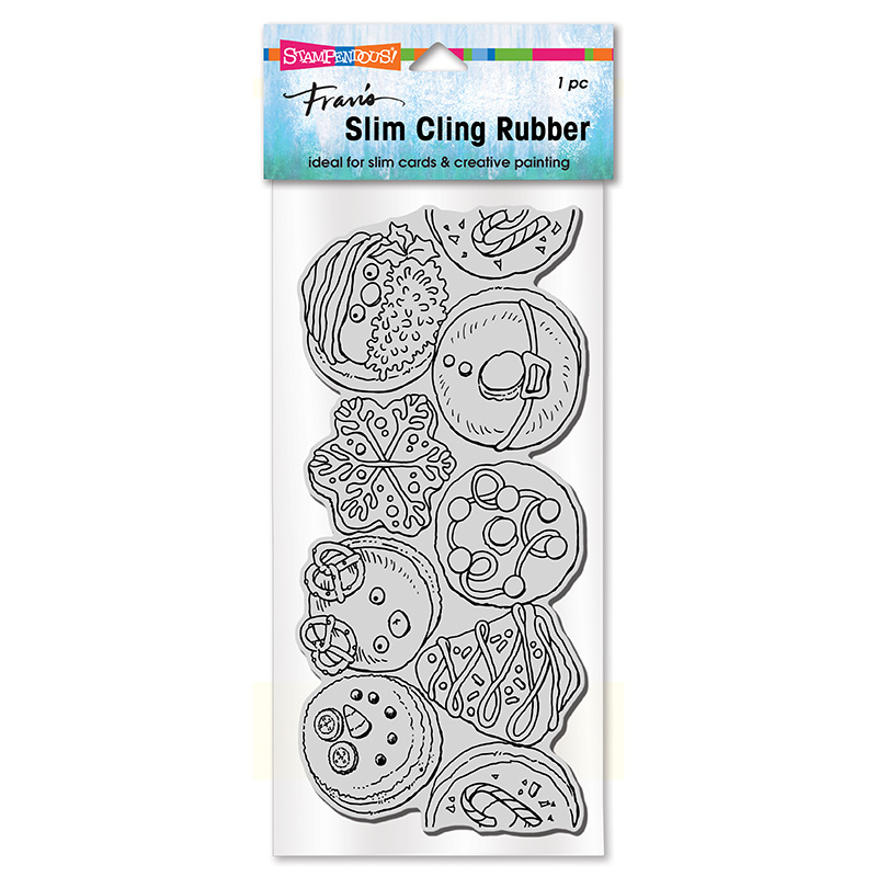 Slim Holiday Donuts - Christmas Slim Rubber Stamp