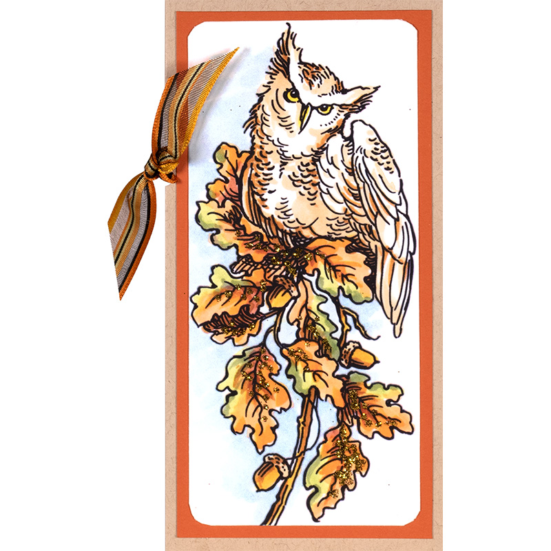 Mini Oak Owl - Cling Stamp