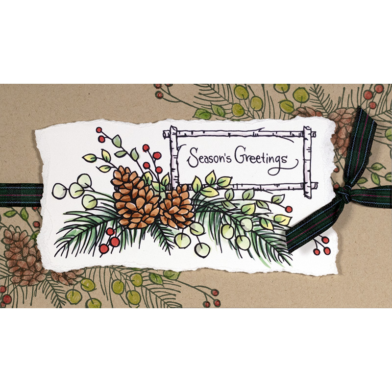 Mini Pinecone Greens - Cling Stamp