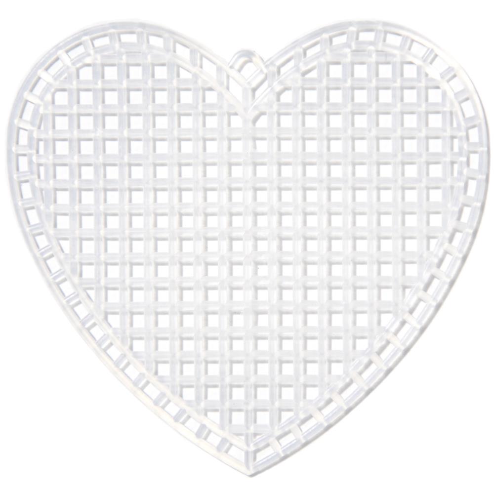 7 Count Clear Hearts Plastic Canvas 3 inch 10pcs