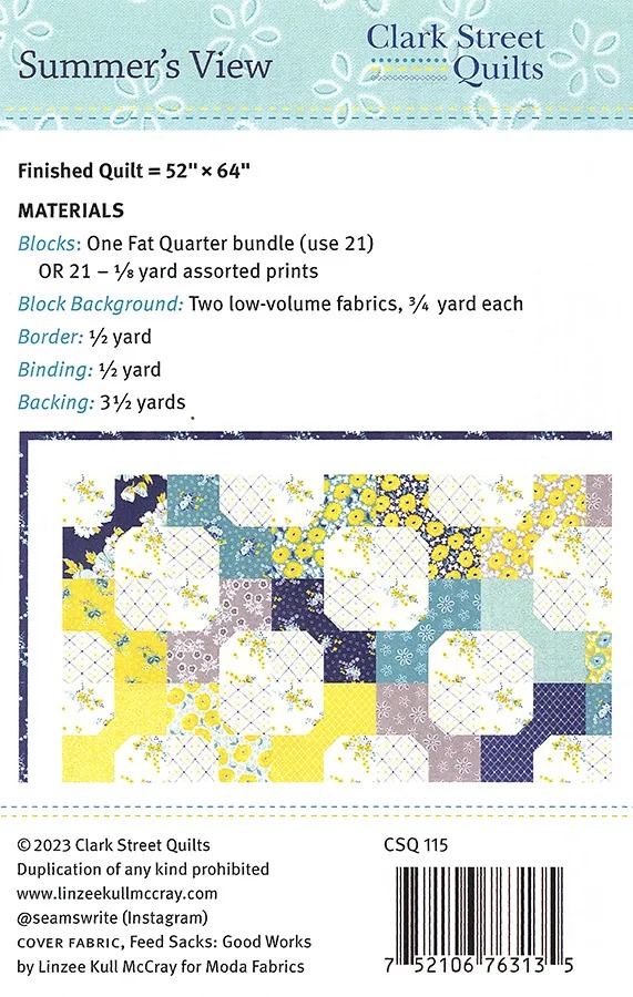 Summer's View - Quilt Pattern