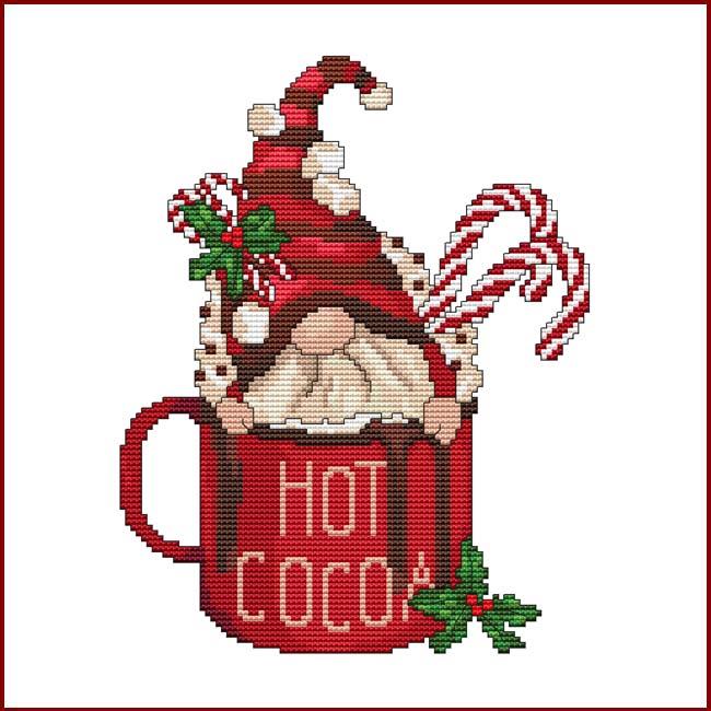 Hot Cocoa Gnome Mug - Cross Stitch Pattern