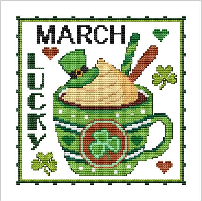 A Year Of MUGS - March - Cross Stitch Pattern