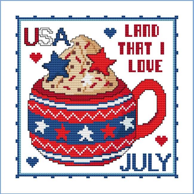 A Year Of MUGS - July - Cross Stitch Pattern