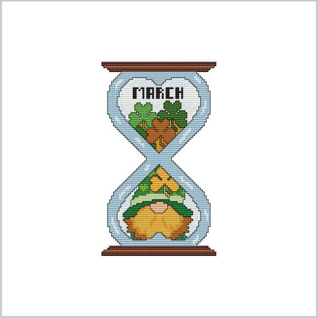 The Gnomes Of Time - March - Cross Stitch Pattern