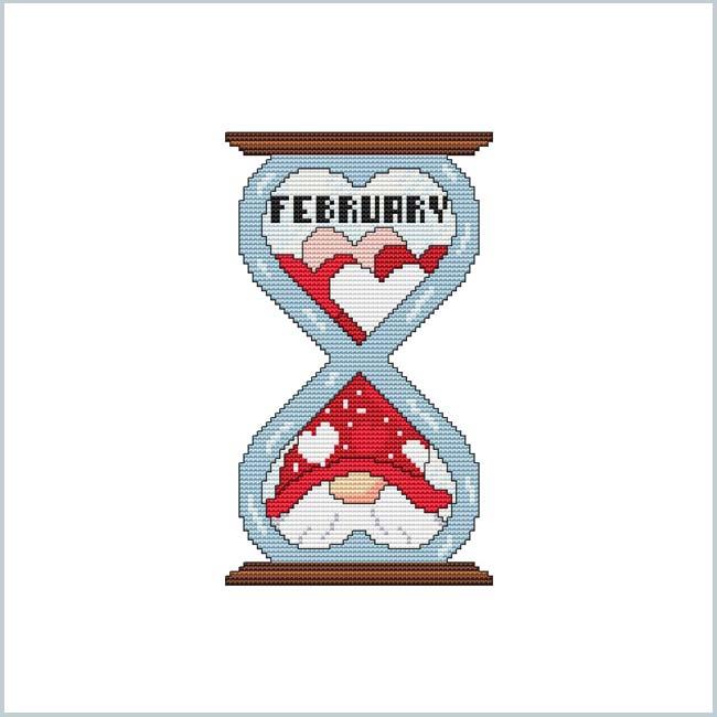 The Gnomes Of Time - February - Cross Stitch Pattern