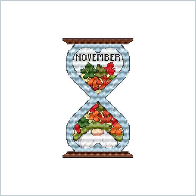 The Gnomes Of Time - November - Cross Stitch Pattern