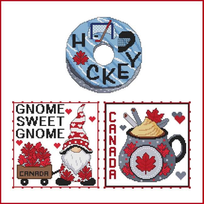 Canada Trio - Donut - Gnome - Mug - Cross Stitch Pattern