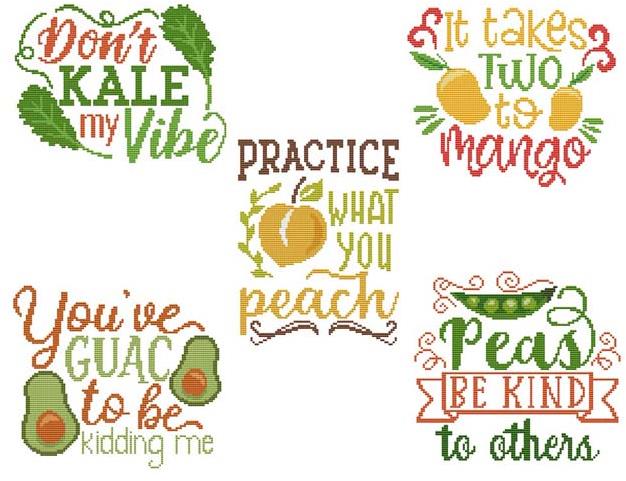 Market Fresh Puns - Cross Stitch Pattern