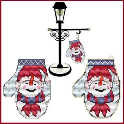 Mitten Series - Snowman - Christmas Cross Stitch Pattern