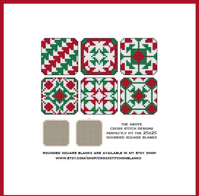 Quilt Block Rounded Squares - Cross Stitch Pattern