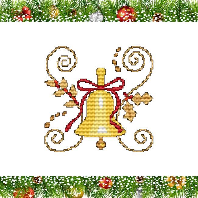 Jacobean Christmas - Bell - Cross Stitch Pattern
