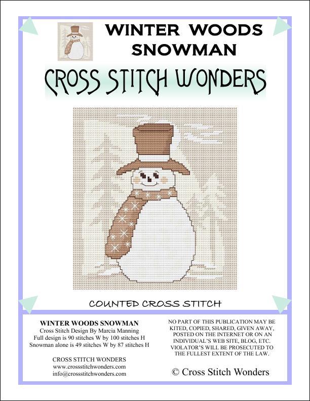 Winter Woods - Snowman - Cross Stitch Pattern