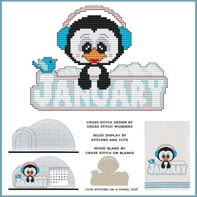 Monthly Penguin - January - Cross Stitch Pattern