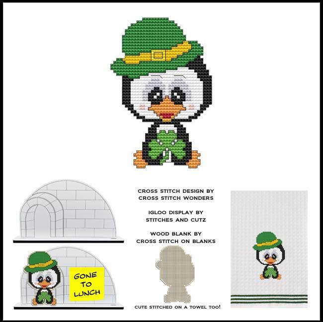 Little Monthly Penguin - March - Cross Stitch Pattern